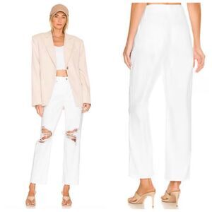 NWT Good American Good '90s Duster Natural Fray White